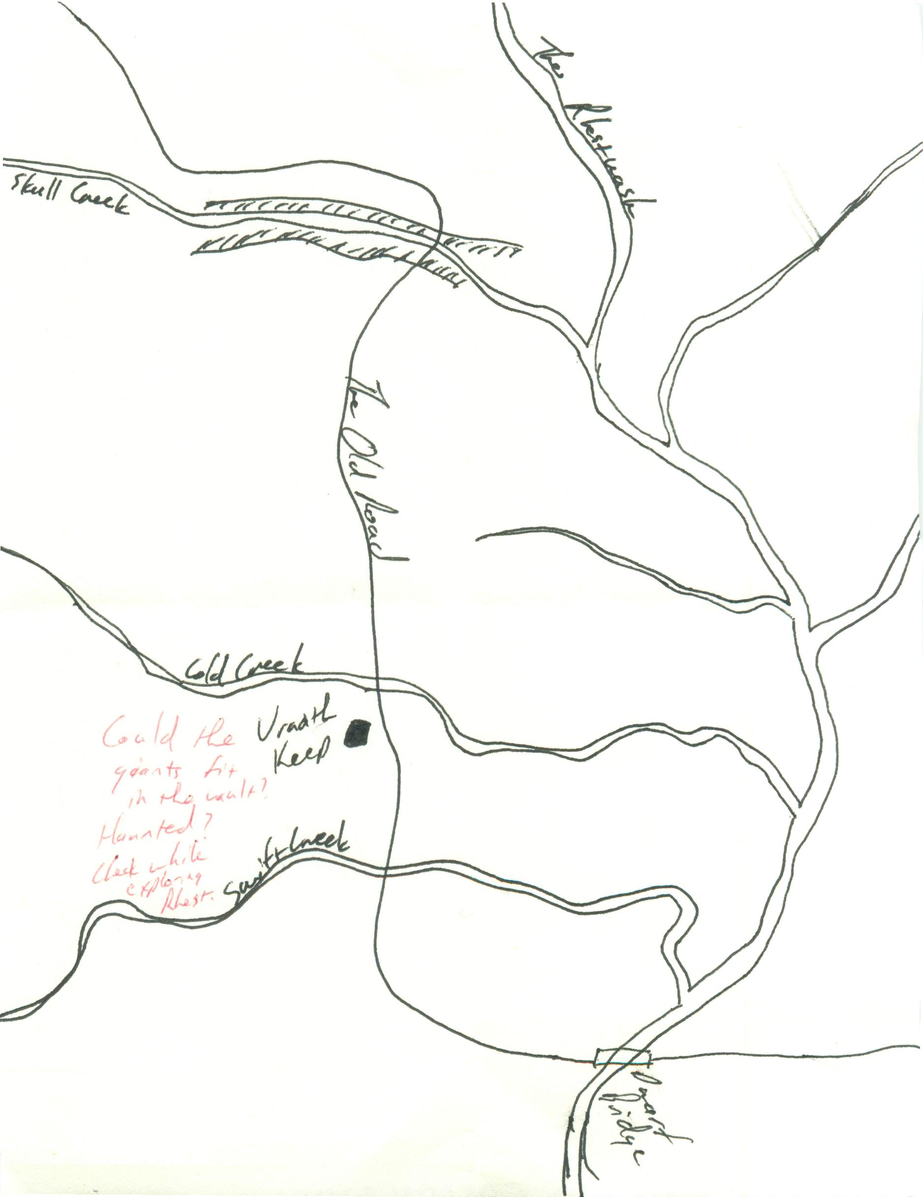 Map to Vradth Keep